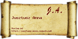 Jusztusz Anna névjegykártya